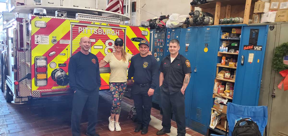 Thanking our Firefighters in Pittsburg PA. 