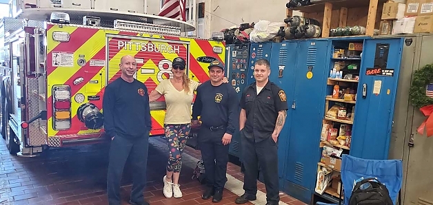 Thanking our Firefighters in Pittsburg PA. 